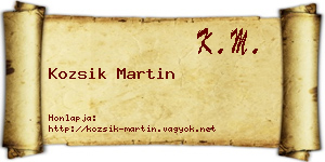 Kozsik Martin névjegykártya